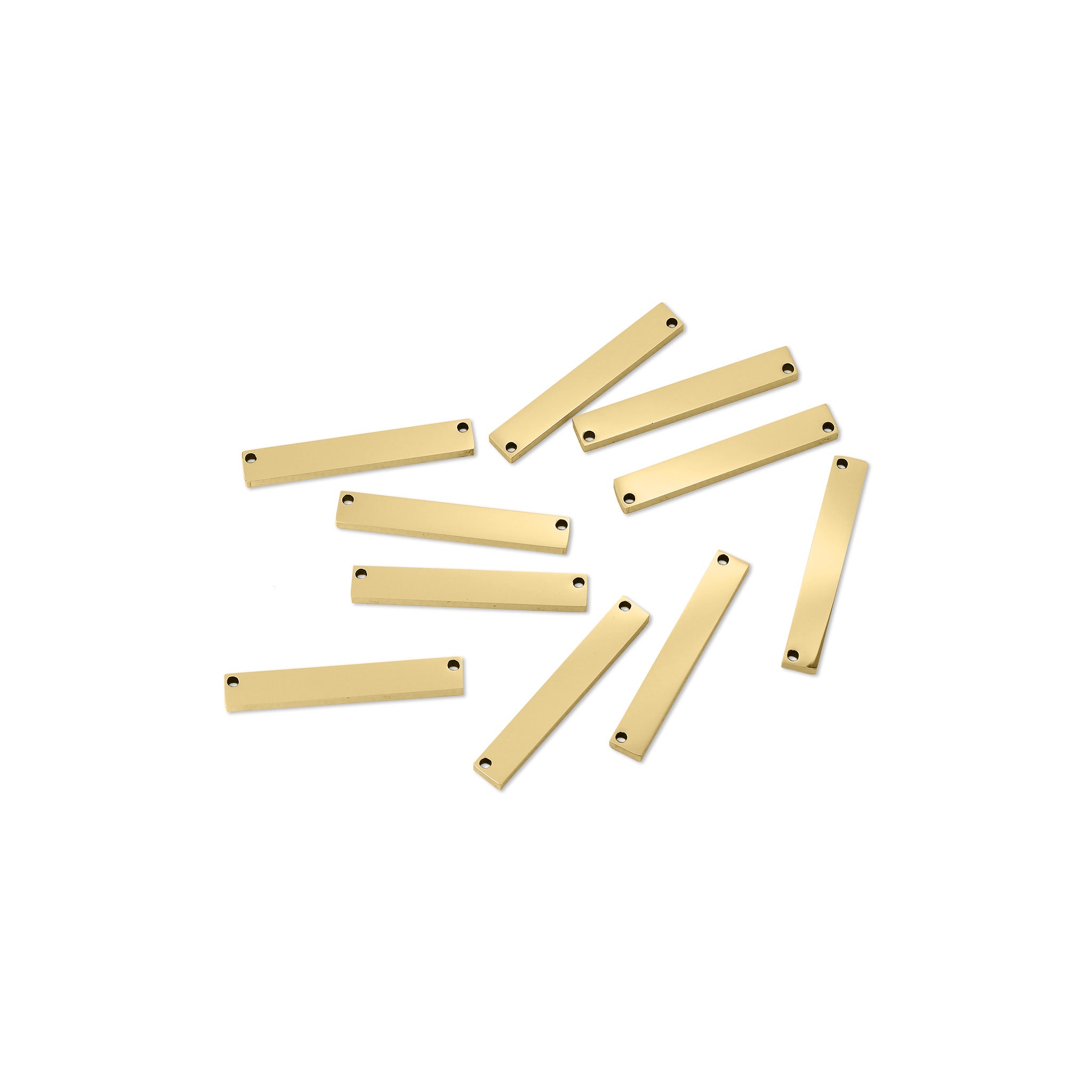 10 Pack - 18K Gold PVD Coated Polished Stainless Steel Blank Bar / SBB0072、mySite、dreamappss