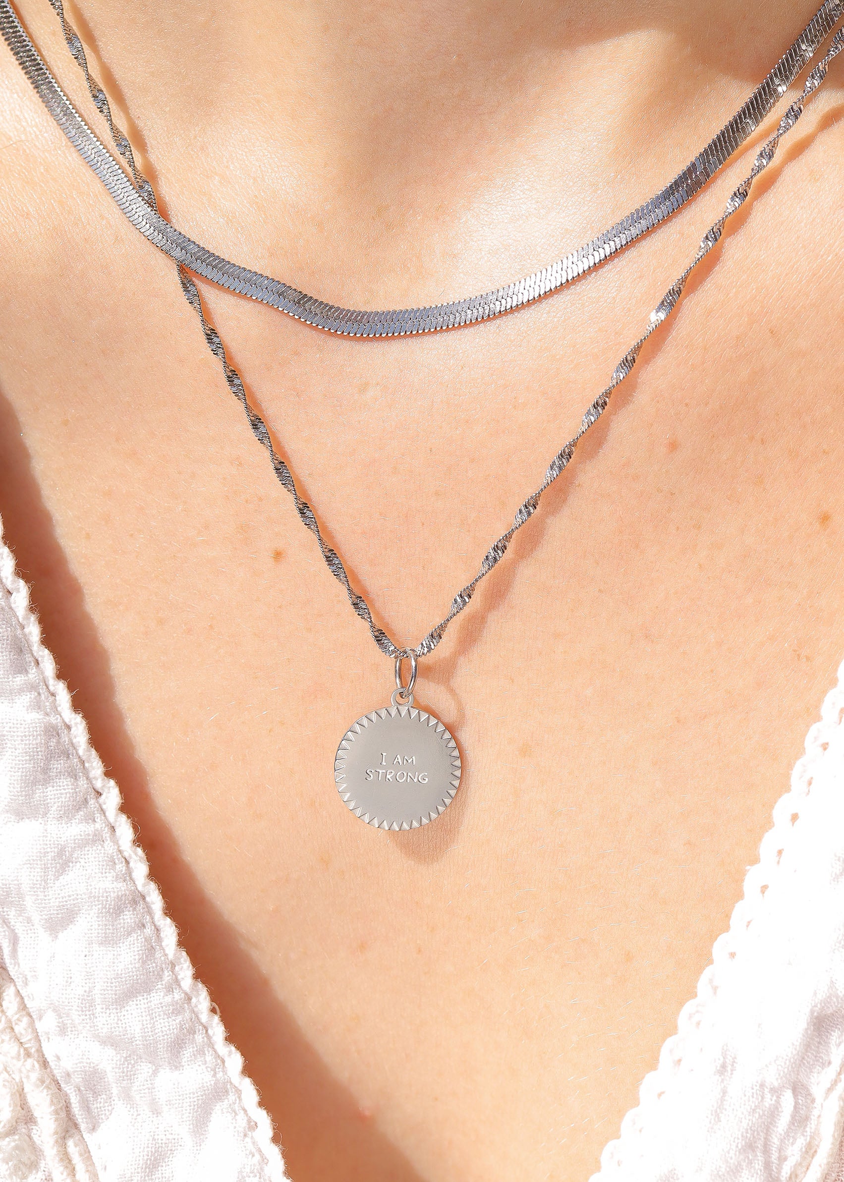 Stainless Steel Herringbone Chain Necklace / CHN9770、mySite、dreamappss