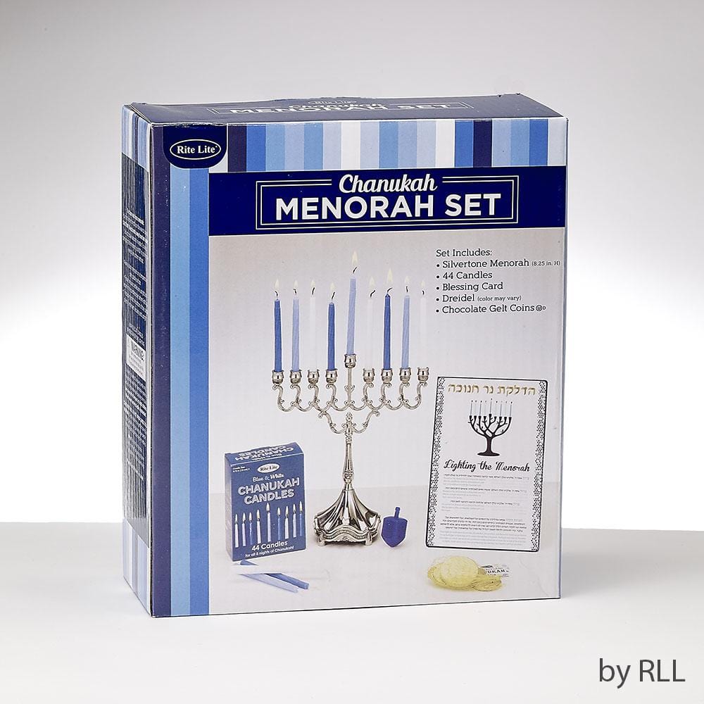 Complete Hanukkah Set: Menorah, Candles, Gelt & Dreidel、mySite、topwebapps