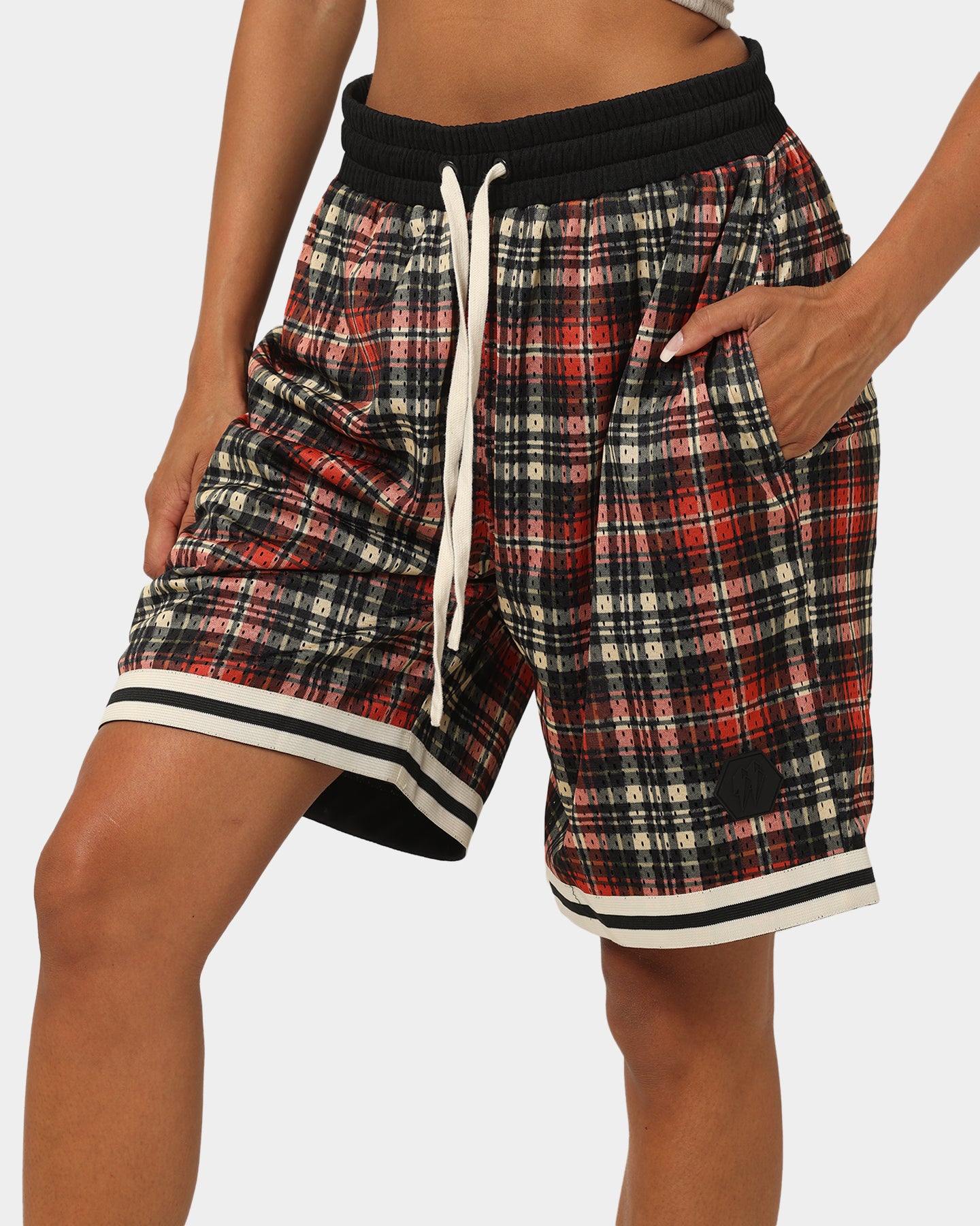 EN ES Team Basketball Shorts Red Plaid、mySite、zt4zffjzw