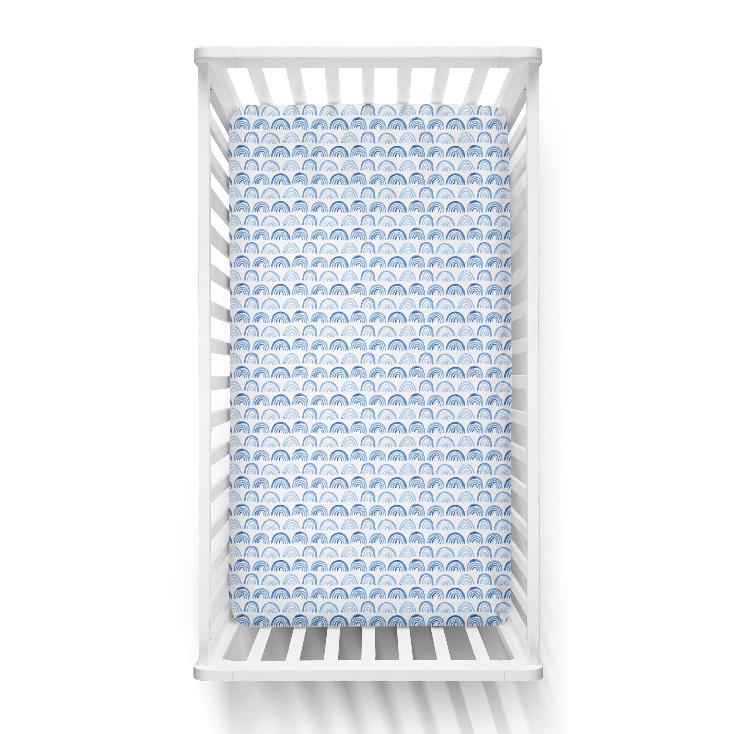  Blue Rainbows Fitted Crib Sheet、mySite、layawaytickets