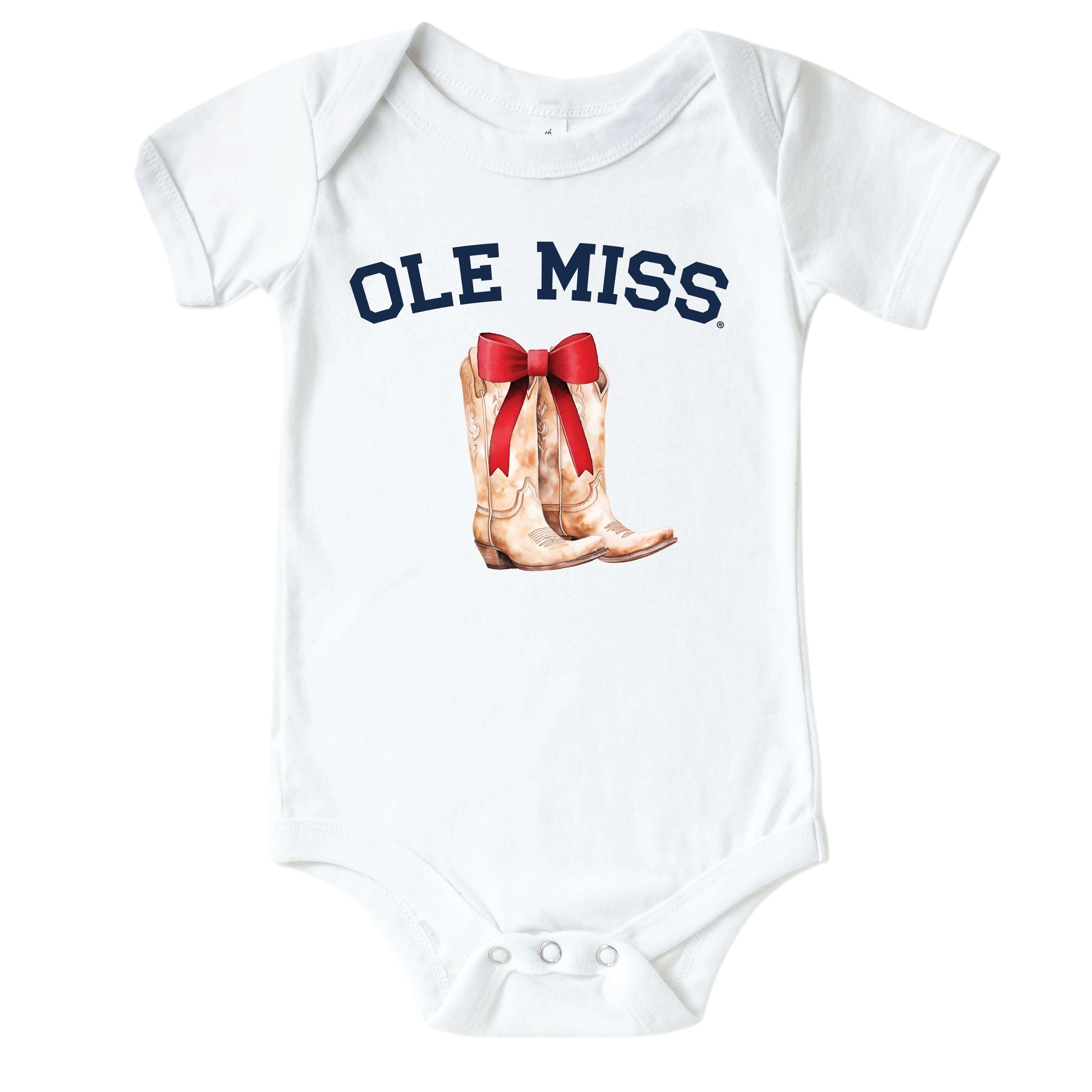  University of Mississippi | Footballs & Bows Graphic Bodysuit、mySite、layawaytickets