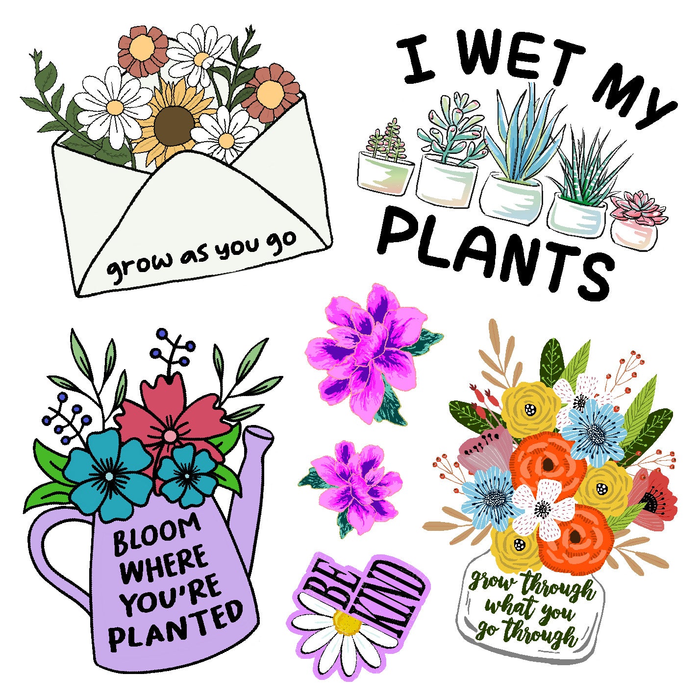  Growing Vinyl Sticker Decal Set、mySite、ghnorth