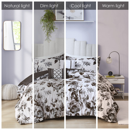 King/Cal King Floral Print Duvet Cover Set、、eastwooduniform