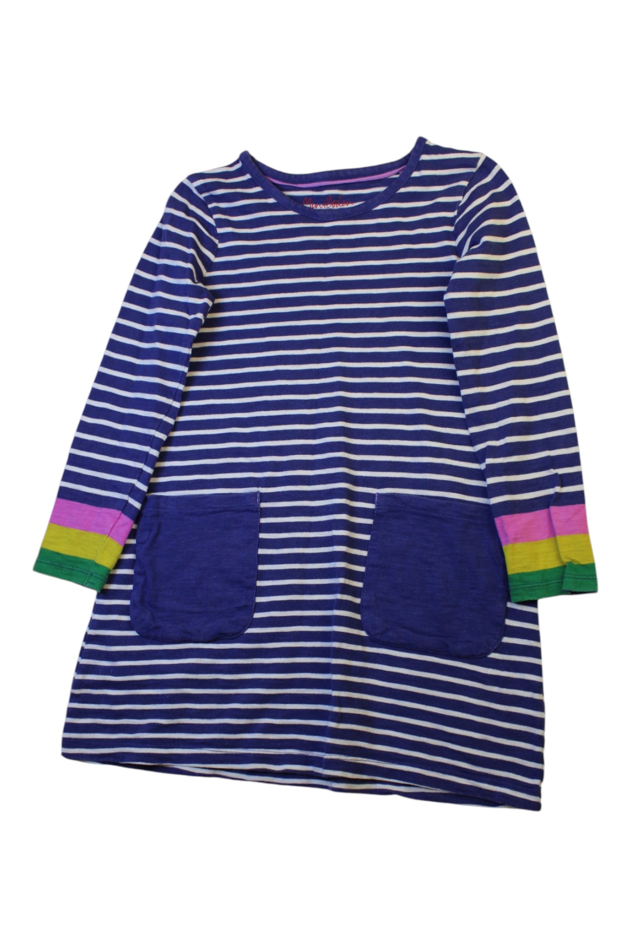 Boden Striped Long Sleeve Dress With Pockets 7Y、mySite、g9winljtr