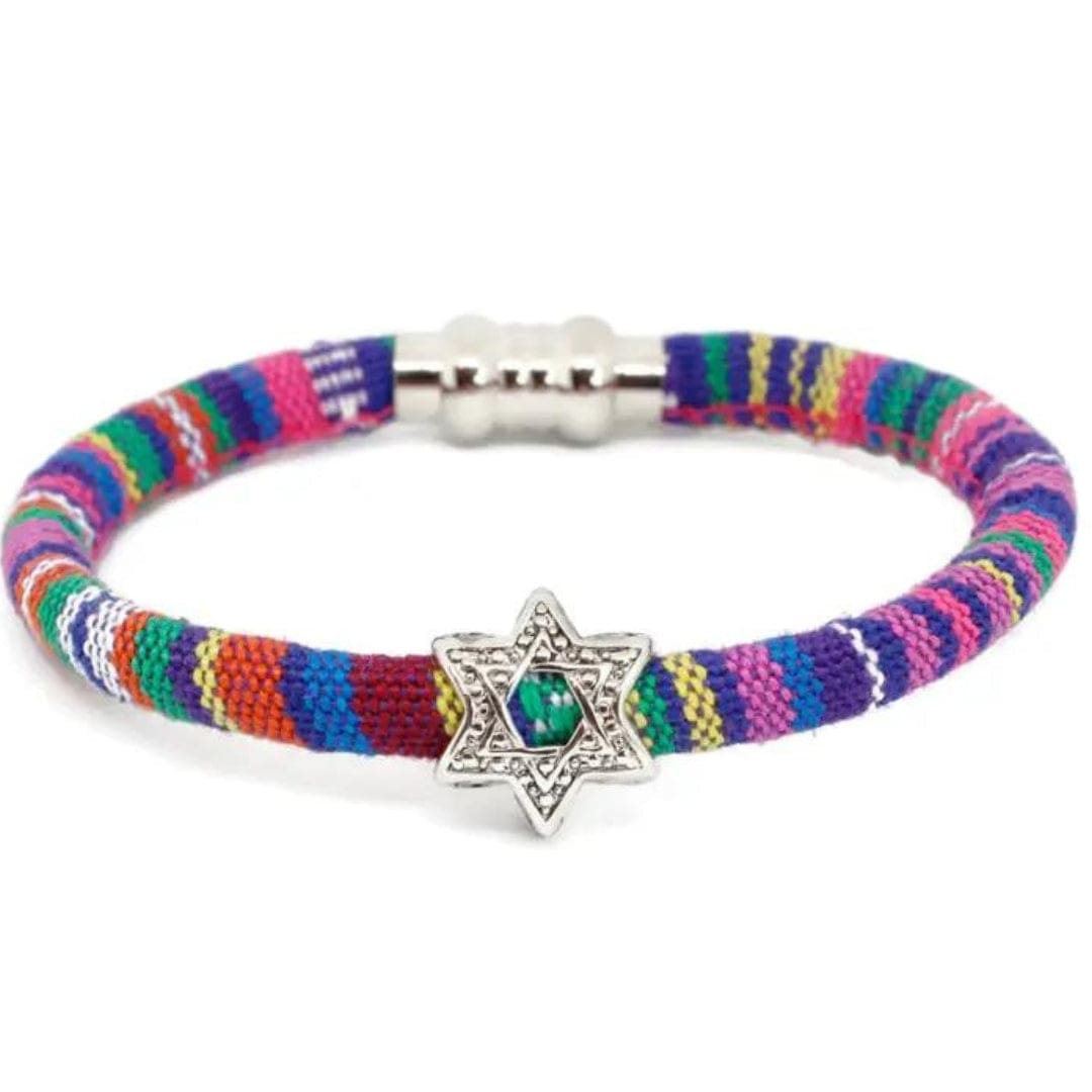 Hollow Star of David Beaded Cotton Bracelet - Pink、mySite、topwebapps