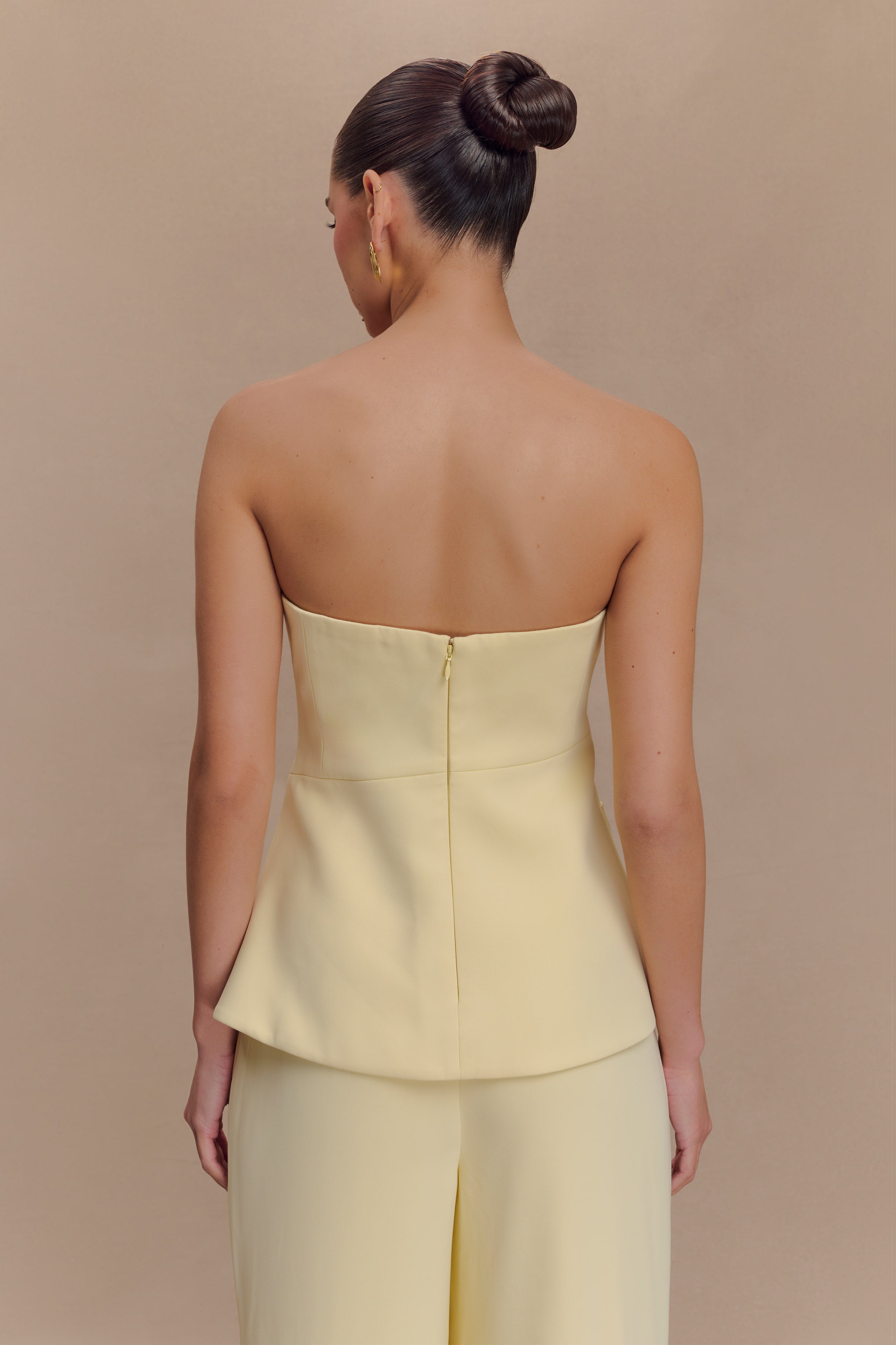 Faith Strapless Suiting Top - Lemon Cream、mySite、solidvoid