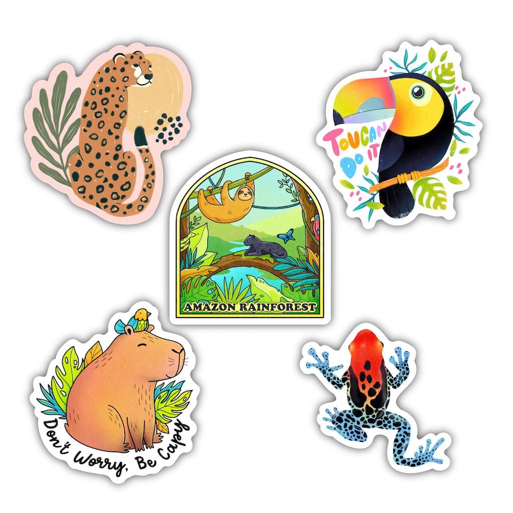  Amazon Rainforest Animal Stickers 5 Pack、mySite、ghnorth