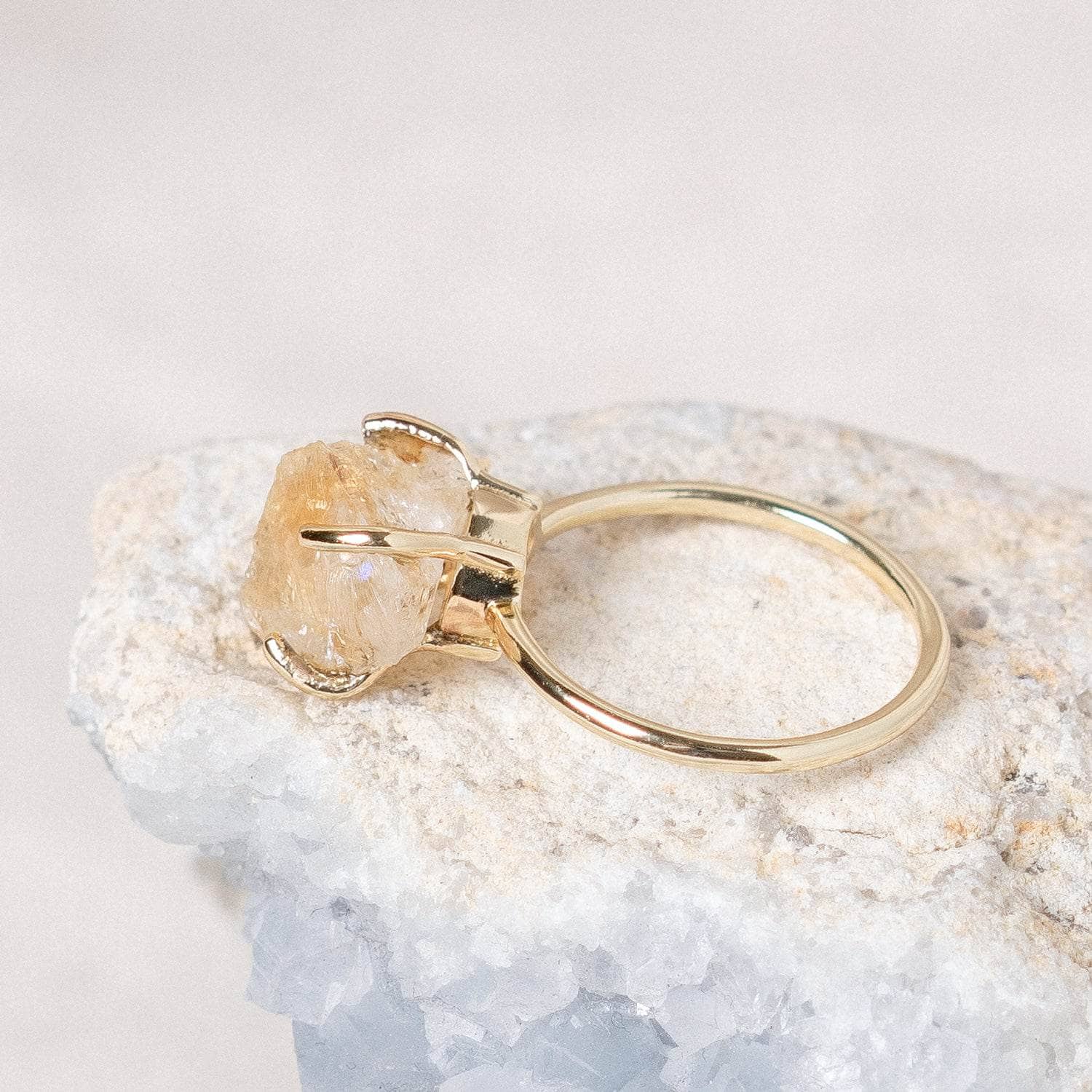 Citrine Raw Freeform Gold or Silver Ring、mySite、hinf8tx79