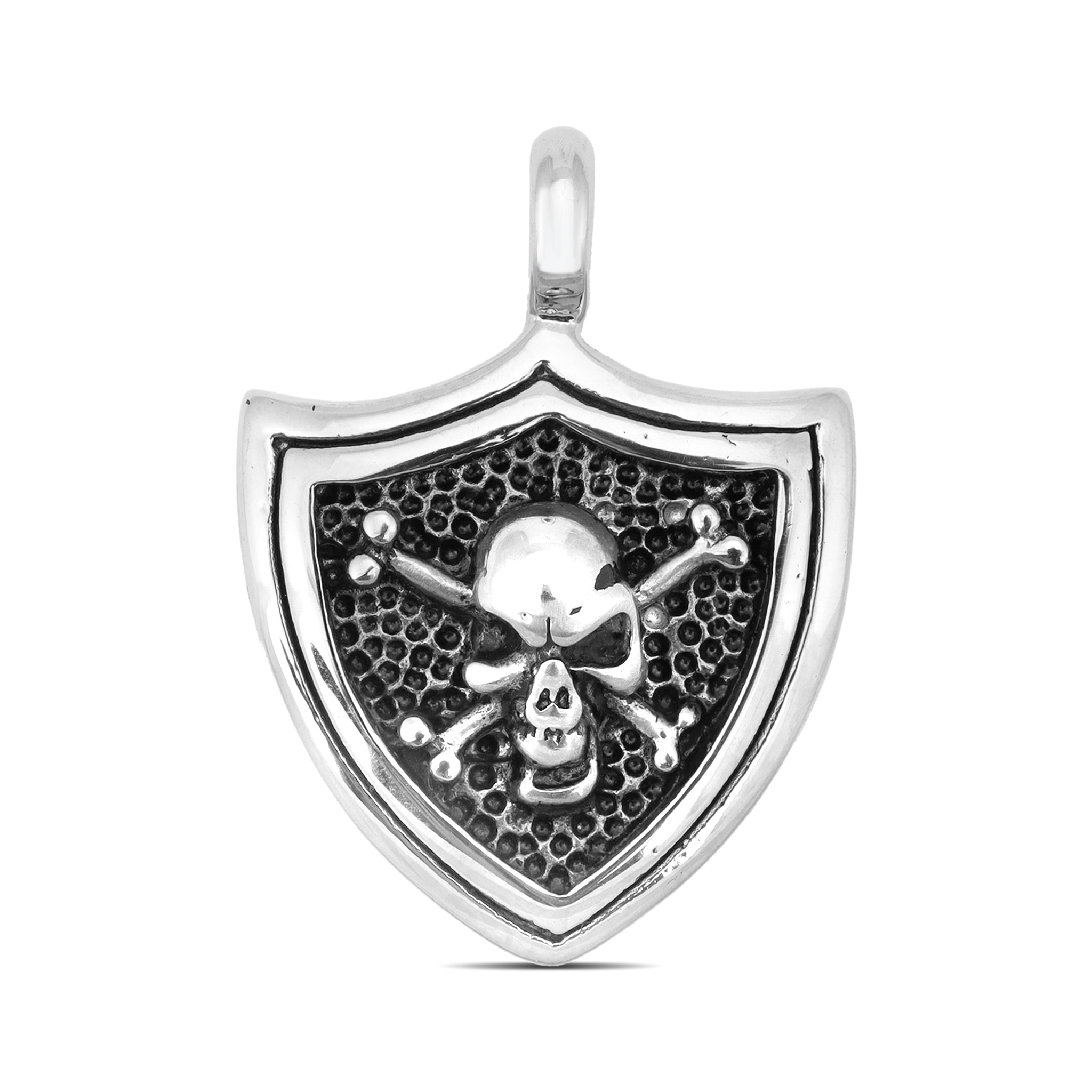 Stainless Steel Skull And Crossbones Shield Pendant / PDK0150、mySite、dreamappss