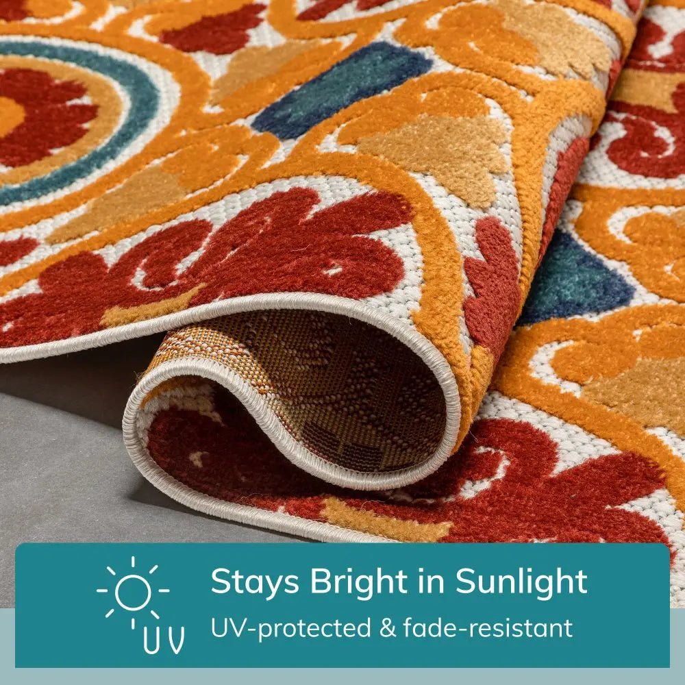 Audun Modern Geometric Indoor/Outdoor Red High-Low Rug、mySite、gigharbornorthrealestate