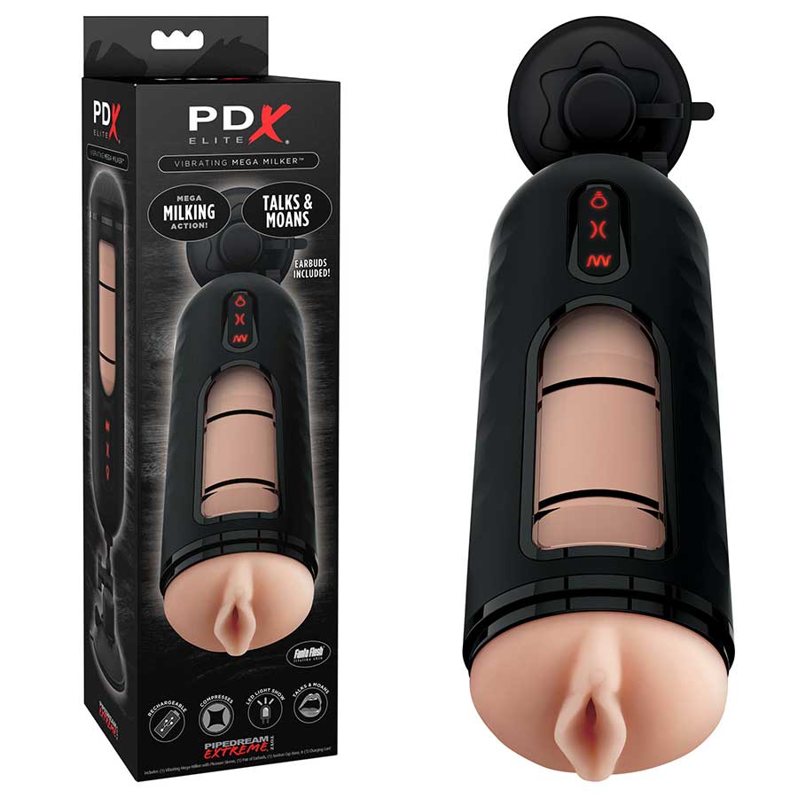 PDX Elite Vibrating Fanta Flesh Mega Milker Masturbator by Pipedream Products、mySite、bottomscart