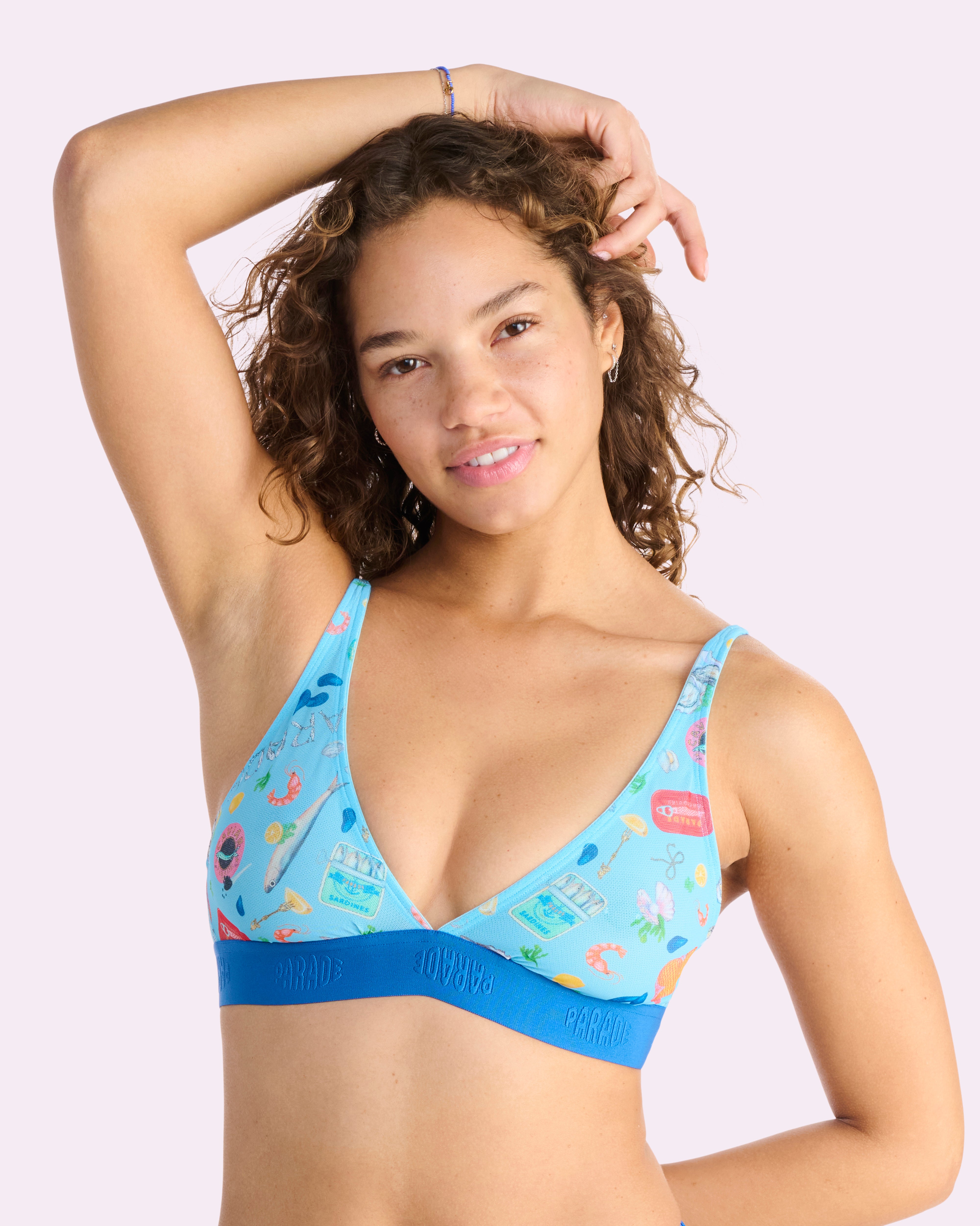 Silky Mesh Plunge Bralette | Silky Mesh (Seaside Paradise)、mySite、bengalsvssteelers