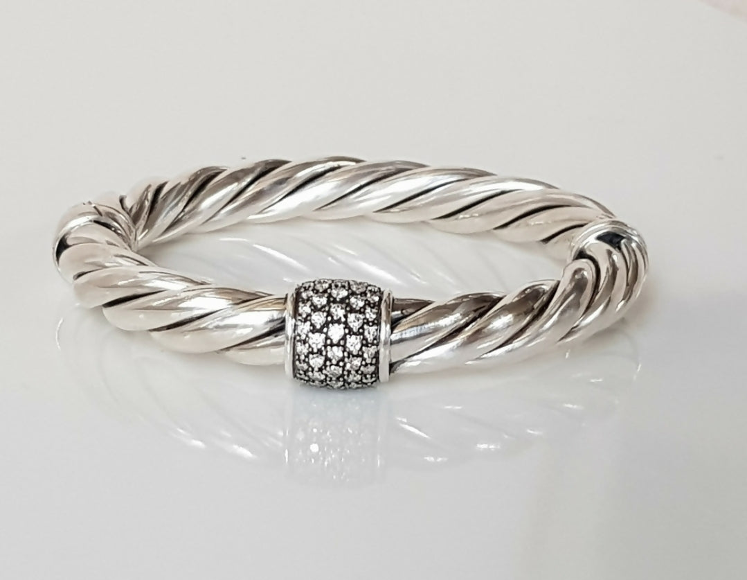 David Yurman Metro Station Bracelet 10mm with Diamonds、mySite、hinf8tx79