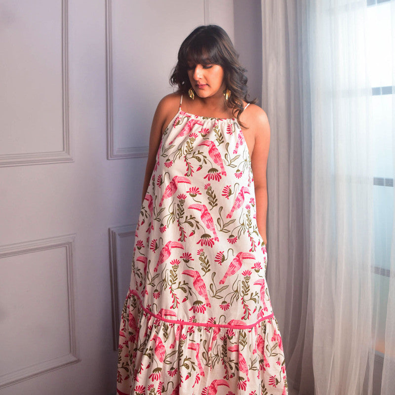 Cotton Ruffle Dress For Women | Floral Print | Pink、mySite、camillekostekn