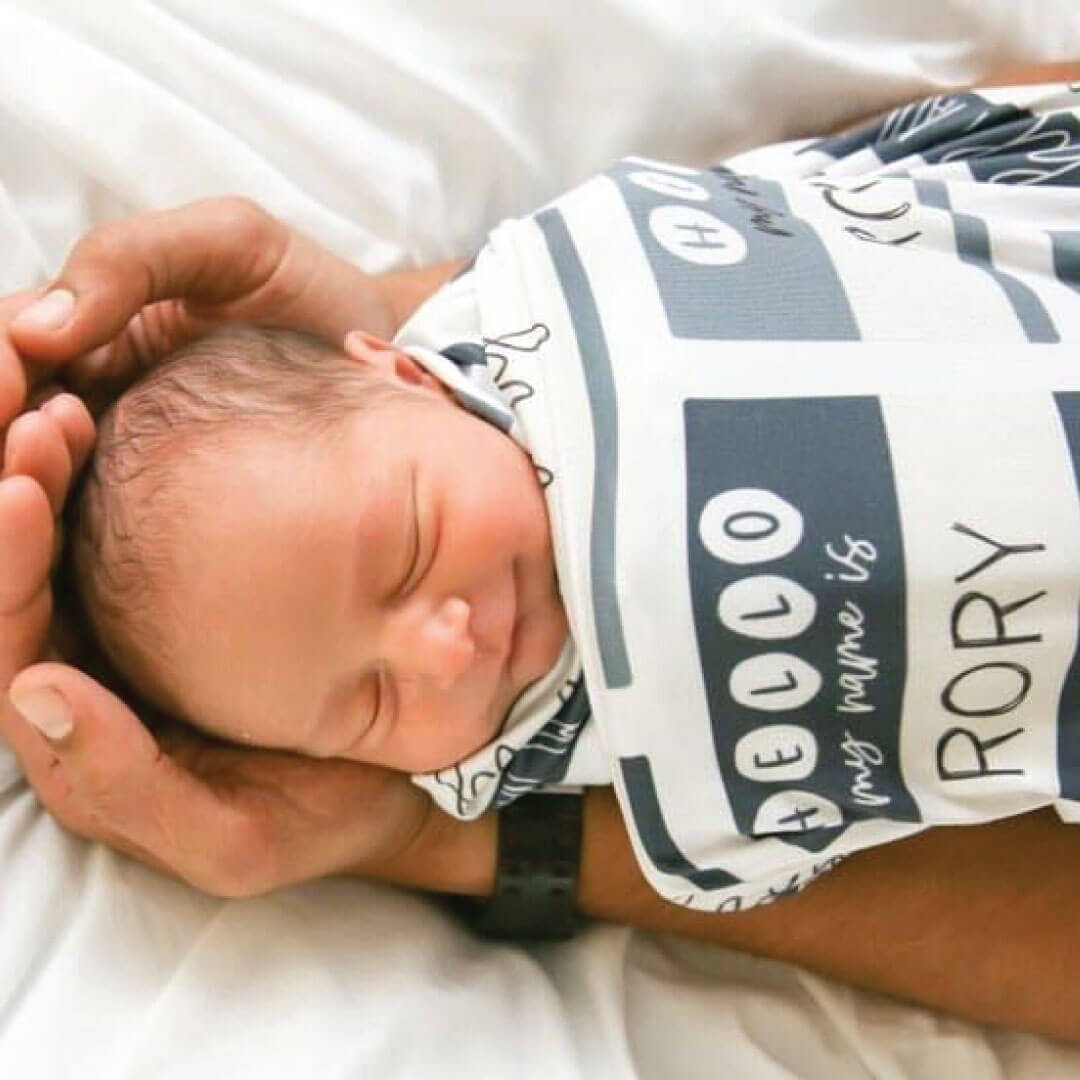  Hello My Name Is Personalized Swaddle Blanket BLUES、mySite、layawaytickets