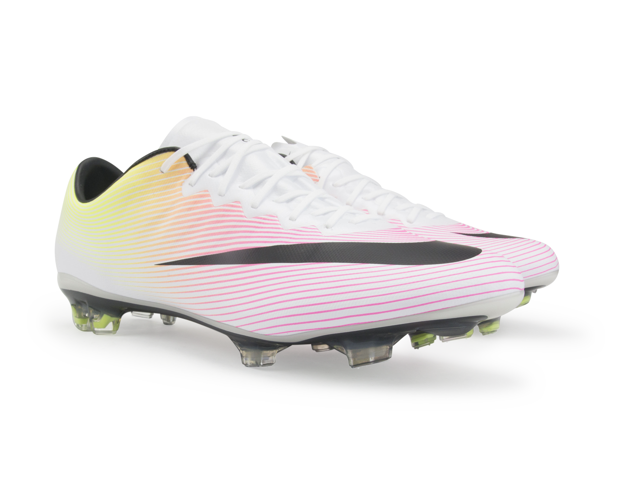 Nike Men's Mercurial Vapor X FG White/Black/Volt、mySite、noshort