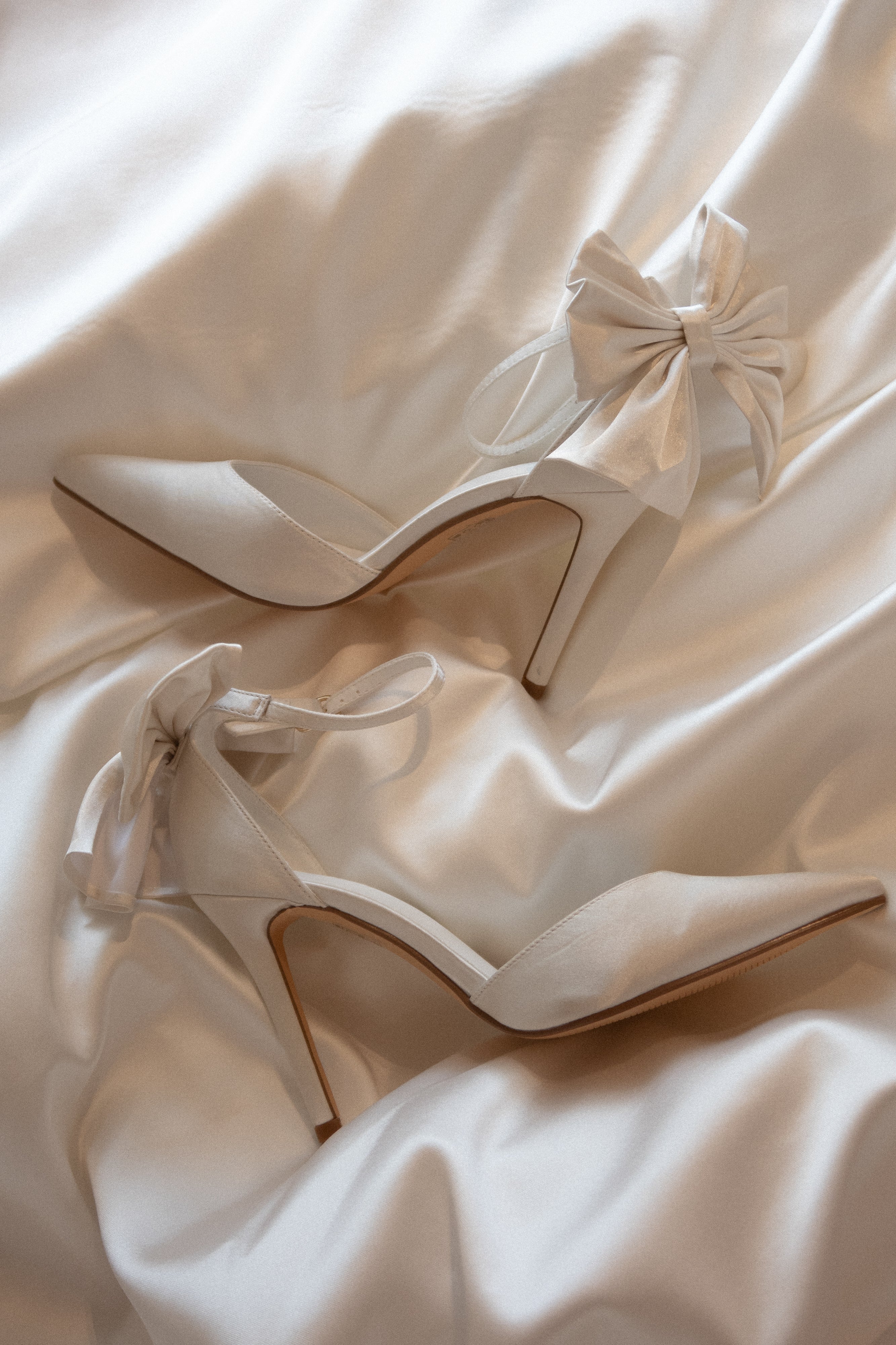 Charmed Satin Bow Heel - White、mySite、solidvoid