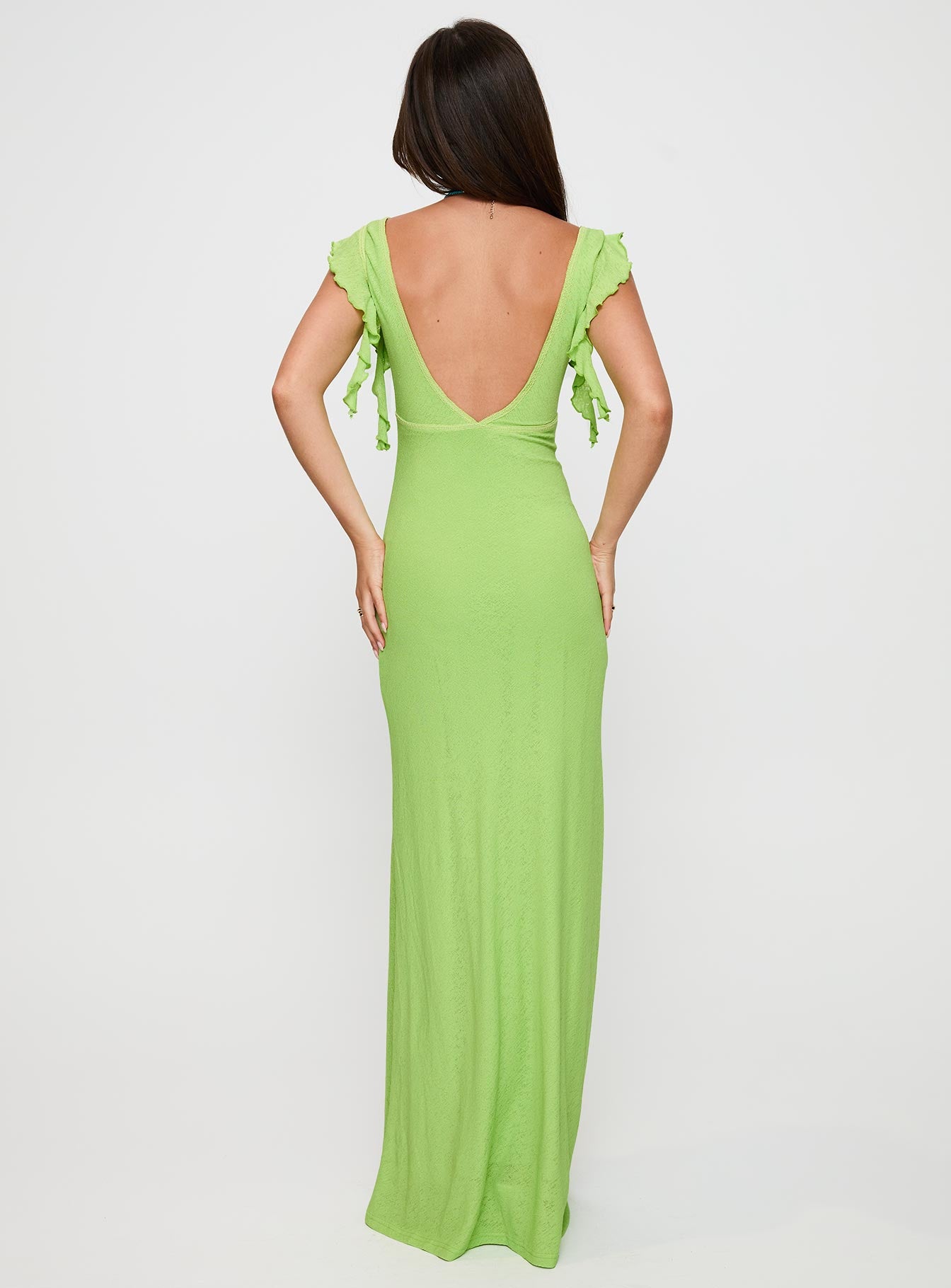 Soleila Maxi Dress Green Tonal、mySite、solidvoid