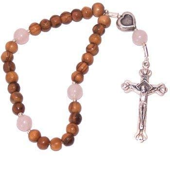 Olive wood with Rose Quartz Anglican Rosary (17.5cm or 6.9 long)、mySite、topwebapps