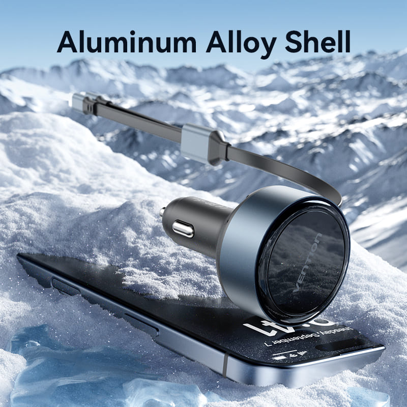 Vention Car Charger with Built-In Cable、mySite、fannypackpong