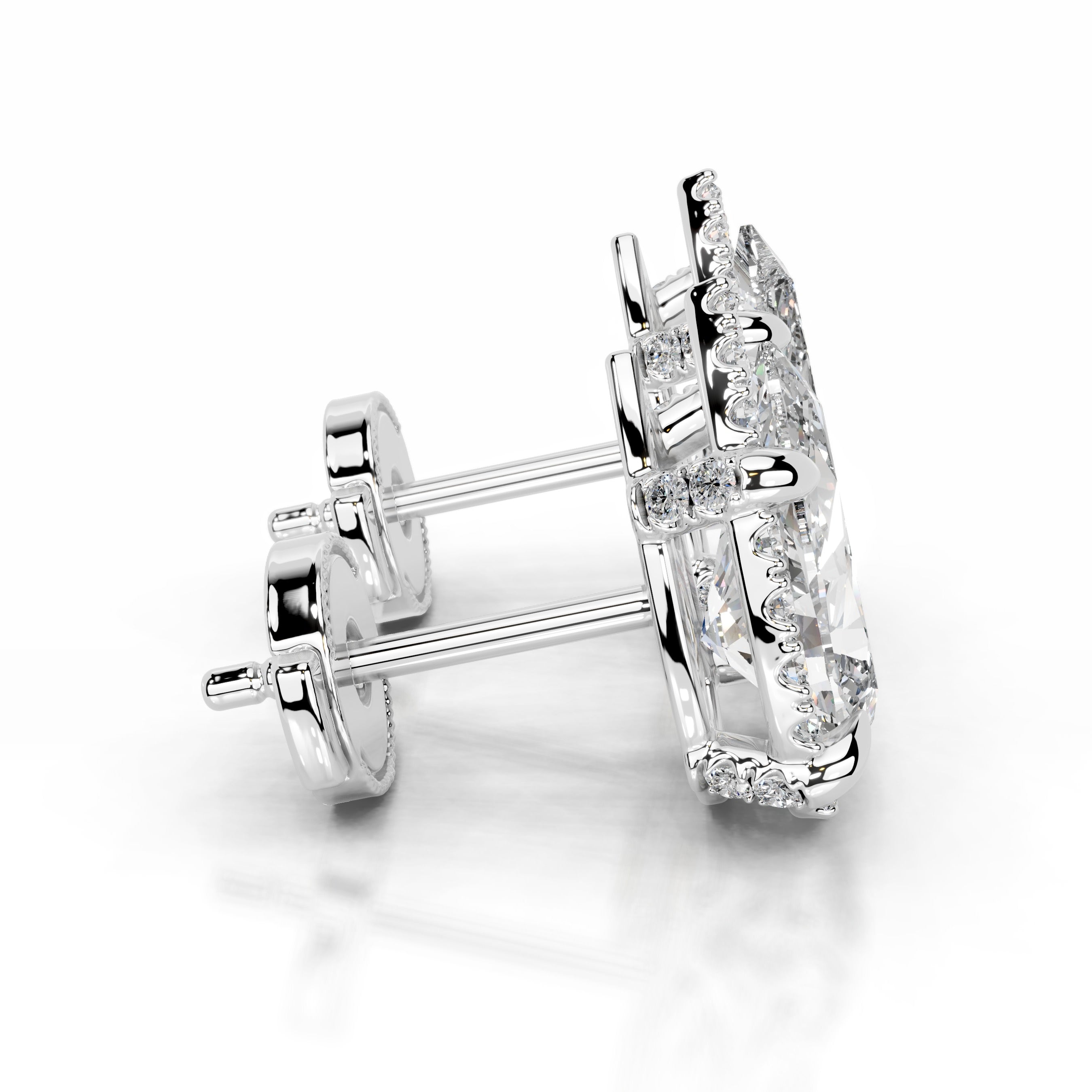 Ophelia Lab Grown Diamond Halo Earrings - 18K White Gold、mySite、hinf8tx79