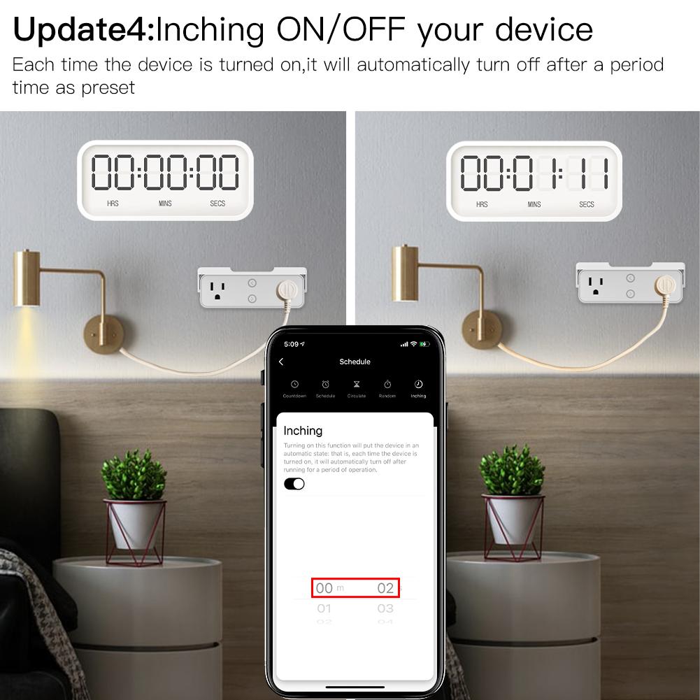 Wi-Fi Smart Outlet Extender Multi Plug Socket Outlet Shelf with Nightlight Relay Status and Light Mode Adjustable US、mySite、fannypackpong