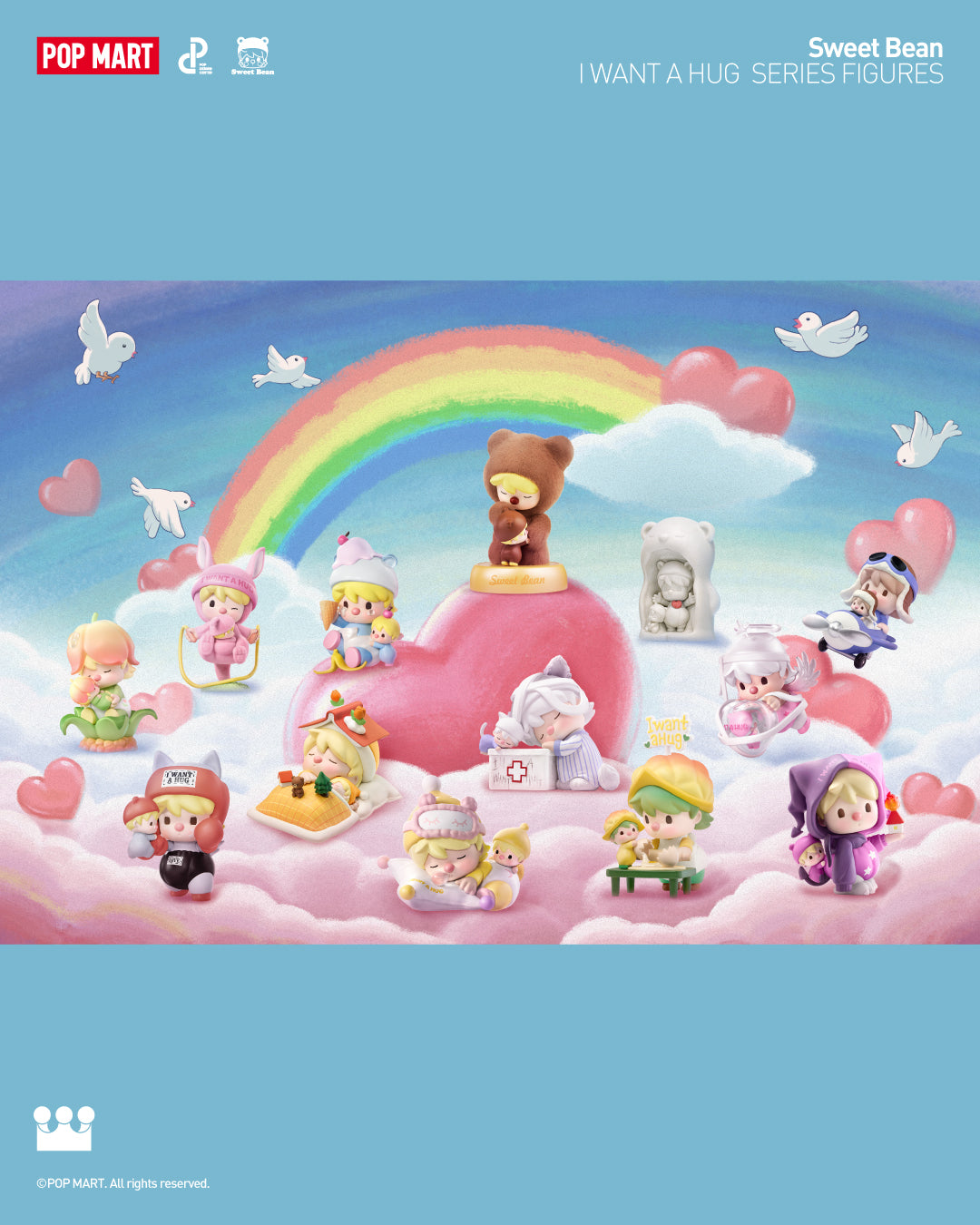  POP MART Sweet Bean I Want a Hug Series Figures、mySite、greenlandpopulation