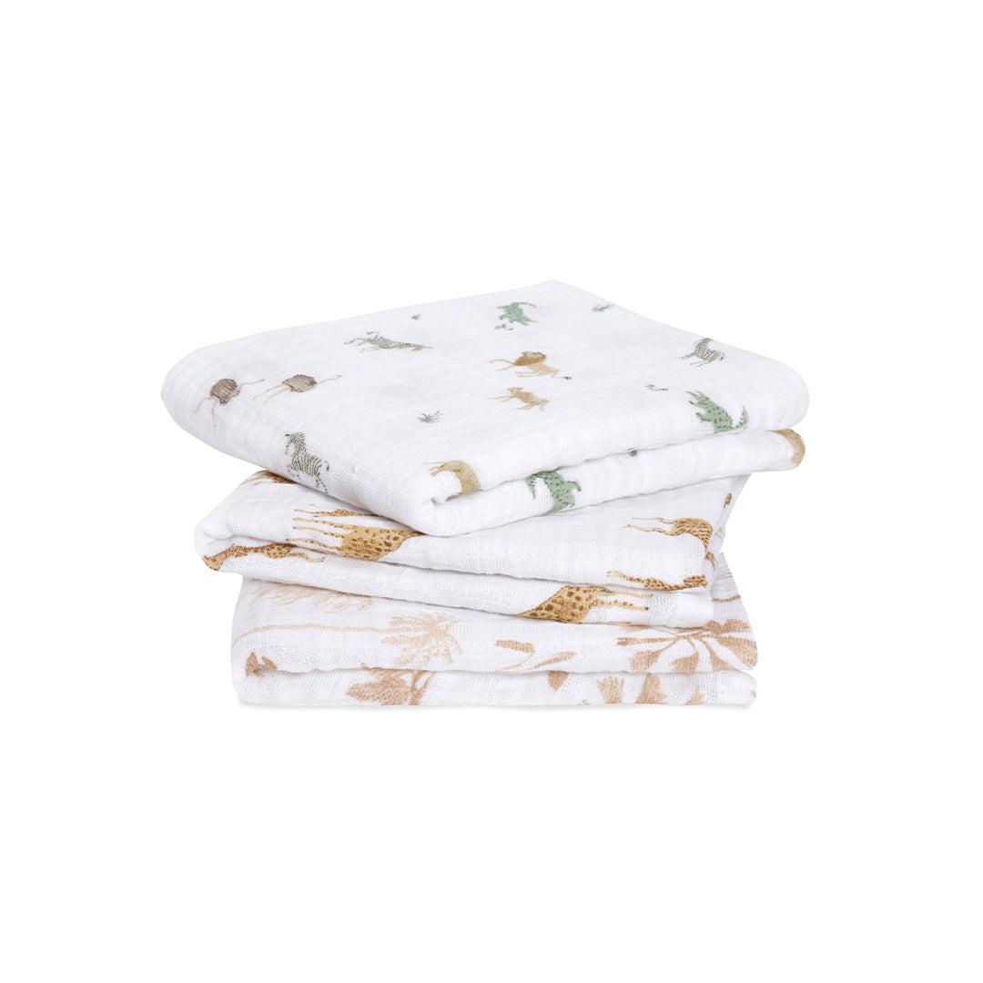  aden + anais Organic Cotton Muslin Squares - 3 Pack - Safari Dreams、mySite、merchandisen
