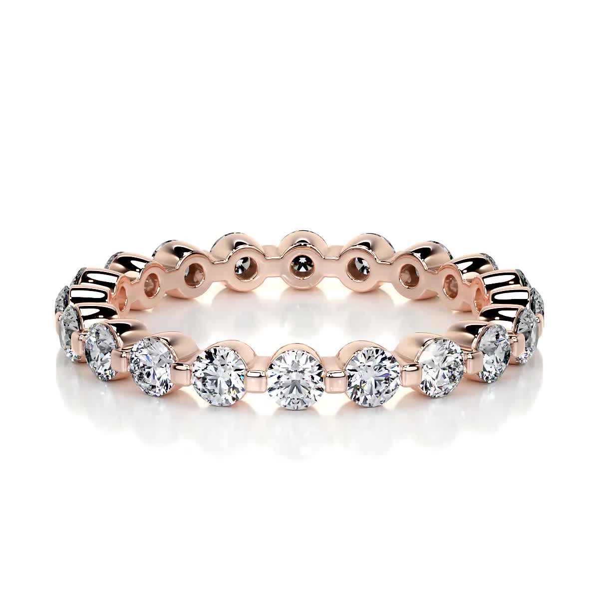 Josie Lab Grown Eternity Wedding Ring (1.75 Carat) -14K Rose Gold、mySite、hinf8tx79