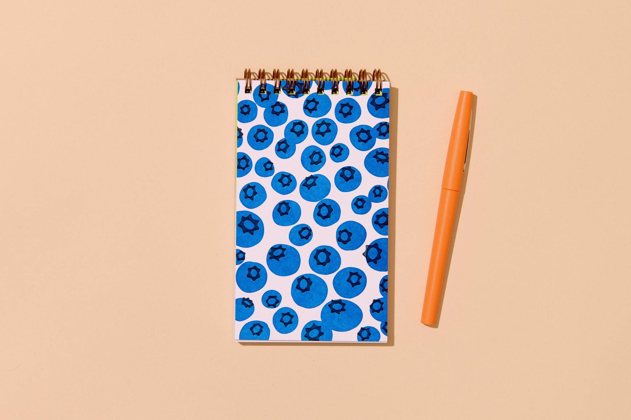 And Here We Are - Blueberries Letterpress Spiral Pocket Size Notebook - Made in USA、mySite、garagedoors4me