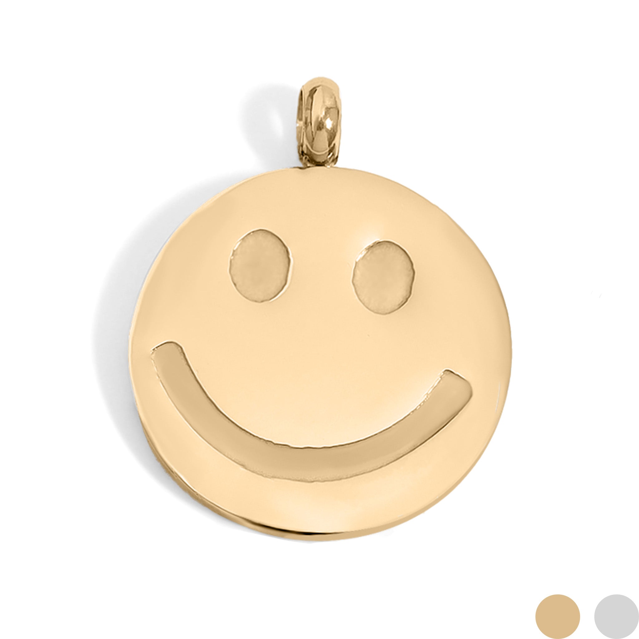 18K Gold PVD Stainless Steel Smiley Face Charm / PDL0201、mySite、dreamappss