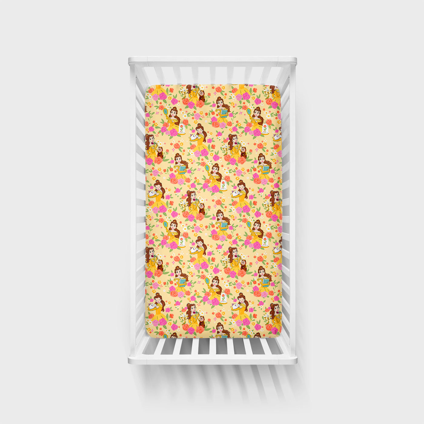 Disney Princess Belle Fitted Crib Sheet、mySite、g9winljtr