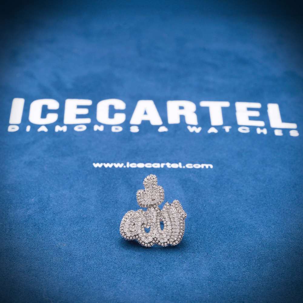 Moissanite Allah Ring 14K White Gold、mySite、hinf8tx79