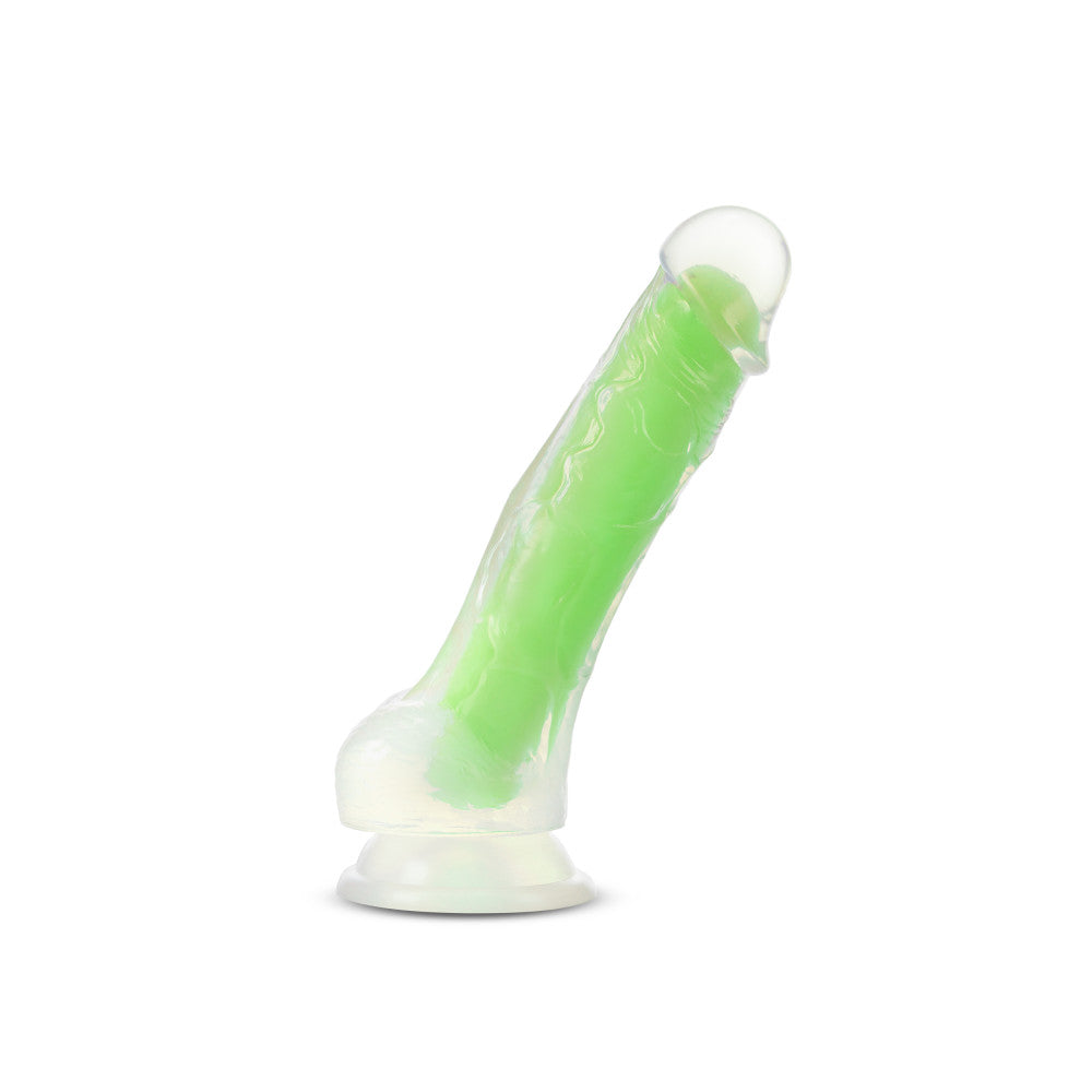 Neo Elite By Blush® | Glow In The Dark Neon Green: 7.5-Inch Long Dildo - Made with Purio™ Silicone & SensaFeel® Dual Density Realistic Technology、mySite、bottomscart