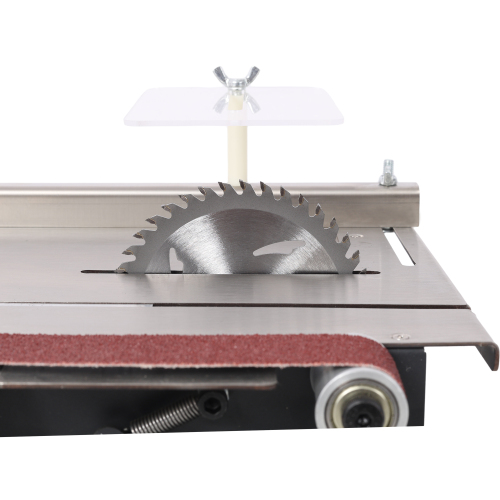 Mini Table Saw,Belt Sander, stainless steel top,4pcs Blades,10pcs Sanding Blet,7 Gear Adjustable 0-90° Angle, Available for Wood/PCB/Acrylic/Plastic,DIY Model Crafts Cutting Tool、、eastwooduniform
