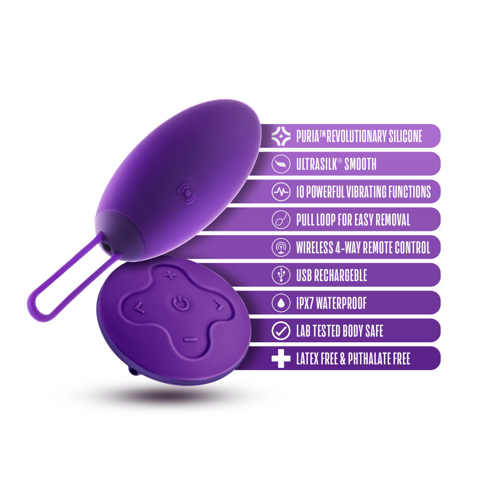 Wellness By Blush™ | Imara Vibrating Egg With Remote UltraSilk® Vibrator - Made with Puria® Silicone、mySite、bottomscart