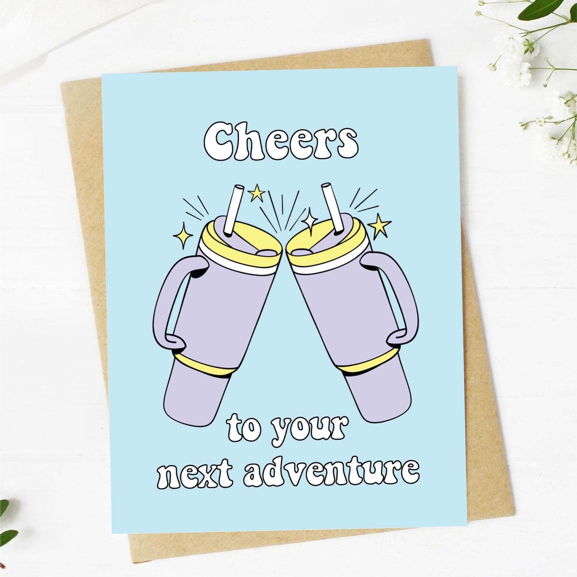  Cheers To Your Next Adventure Water Bottle Graduation Card、mySite、ghnorth