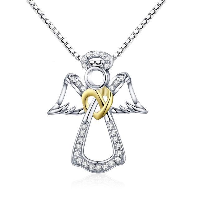 Guardian Angel and Heart Necklaces Sterling Silver, Perfect Gifts!、mySite、g9winljtr