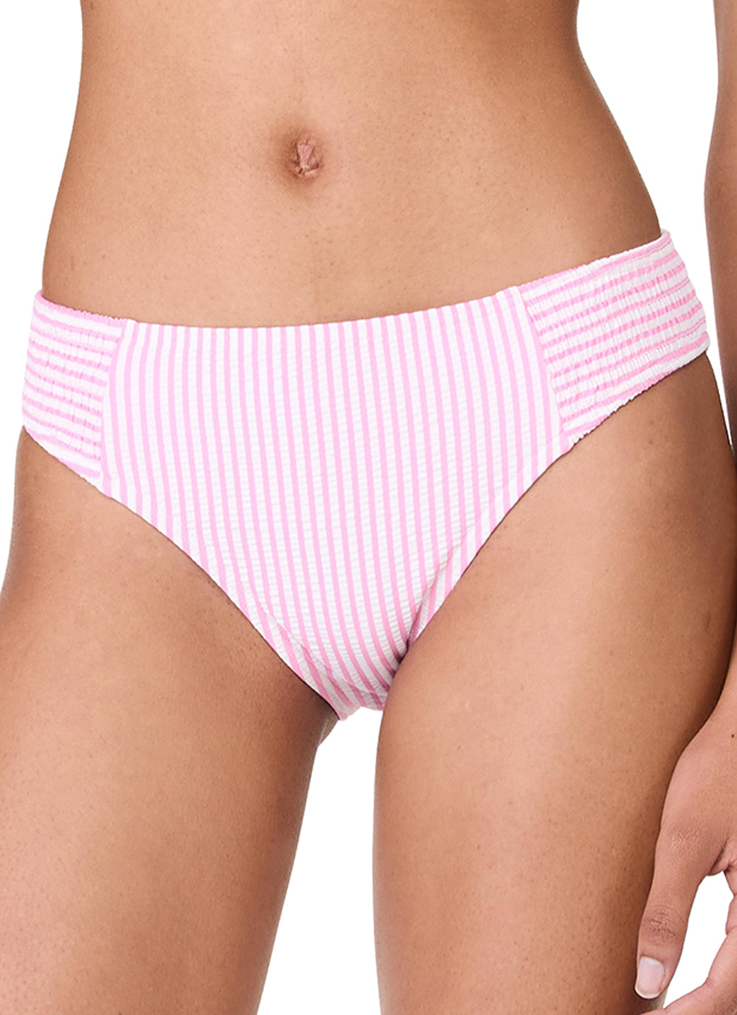 Kate Spade Women's Tide Stripe Smocked Bikini Bottom、mySite、noshort