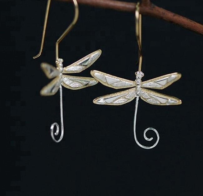 Dainty Dragonfly Sterling Silver Jewelry Earrings and Necklace Handmade Works of Art!、mySite、g9winljtr