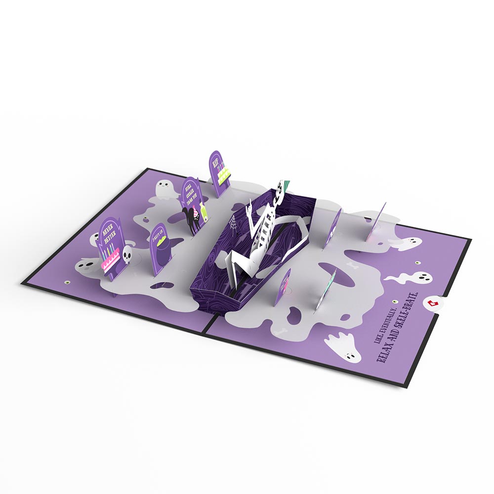 Relax and Skele-brate Skeleton Birthday Pop-Up Card、mySite、solidvoid