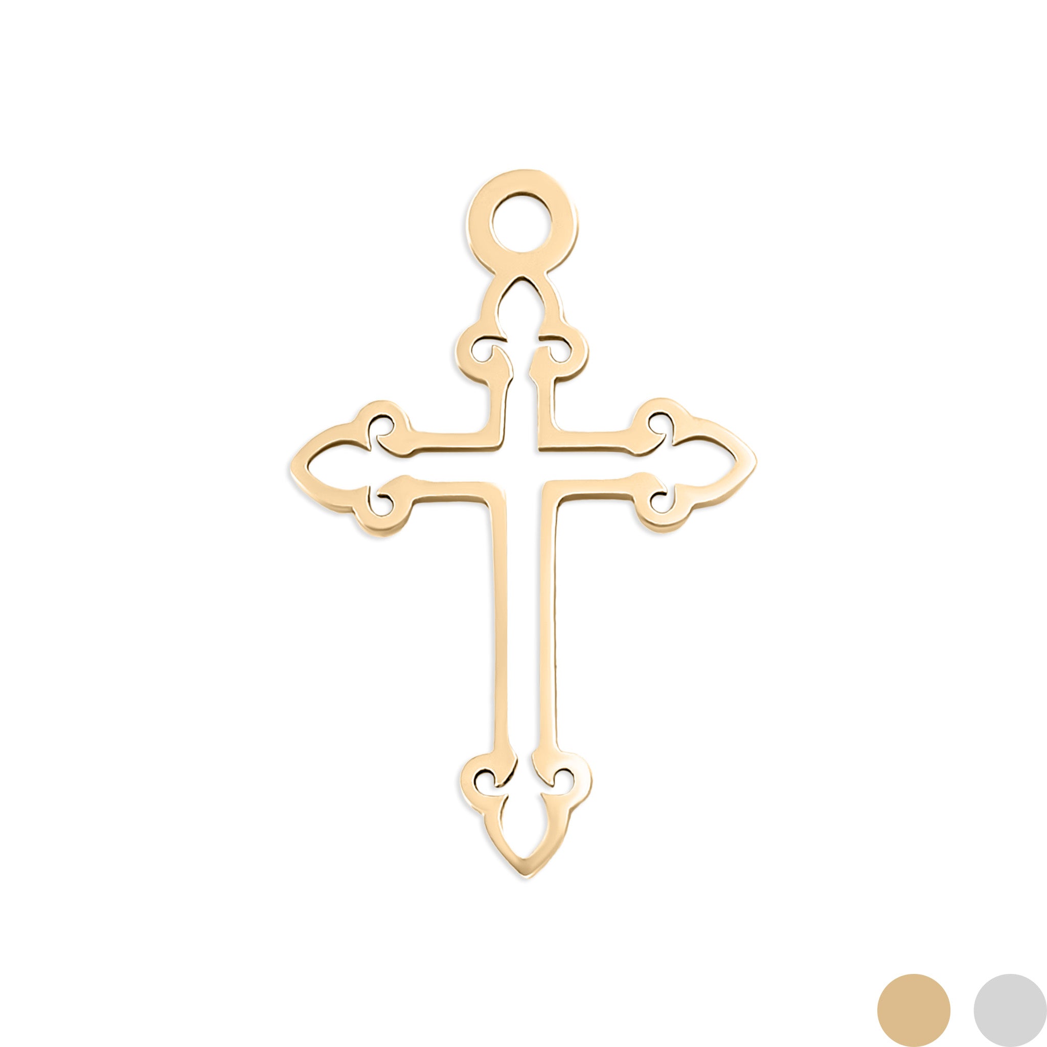 18K Gold PVD Stainless Steel Cross Charm / PDL0033、mySite、dreamappss