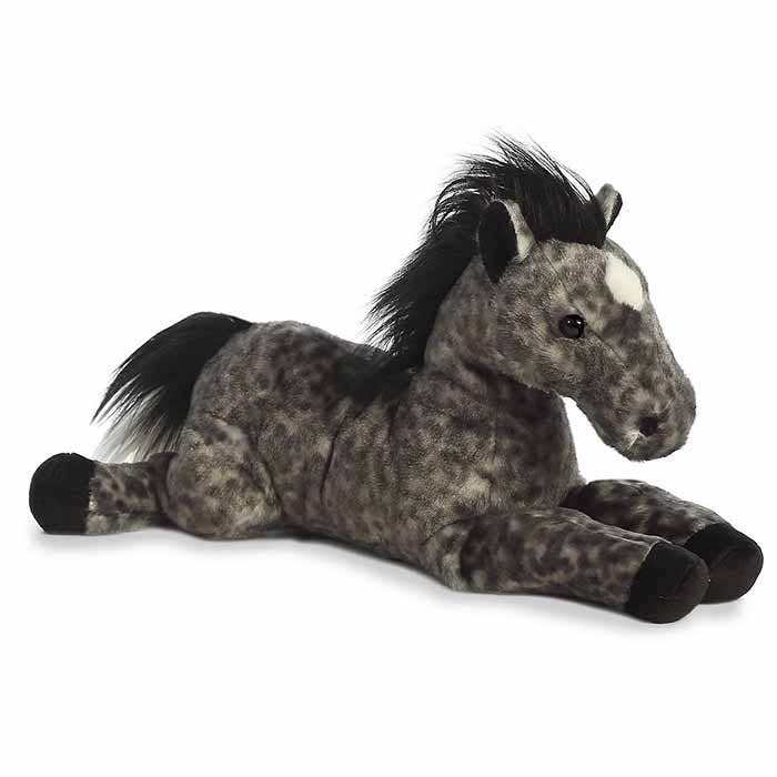Kelley and Company - 12 Grey Horse Plush Stuffed Animal、mySite、g9winljtr