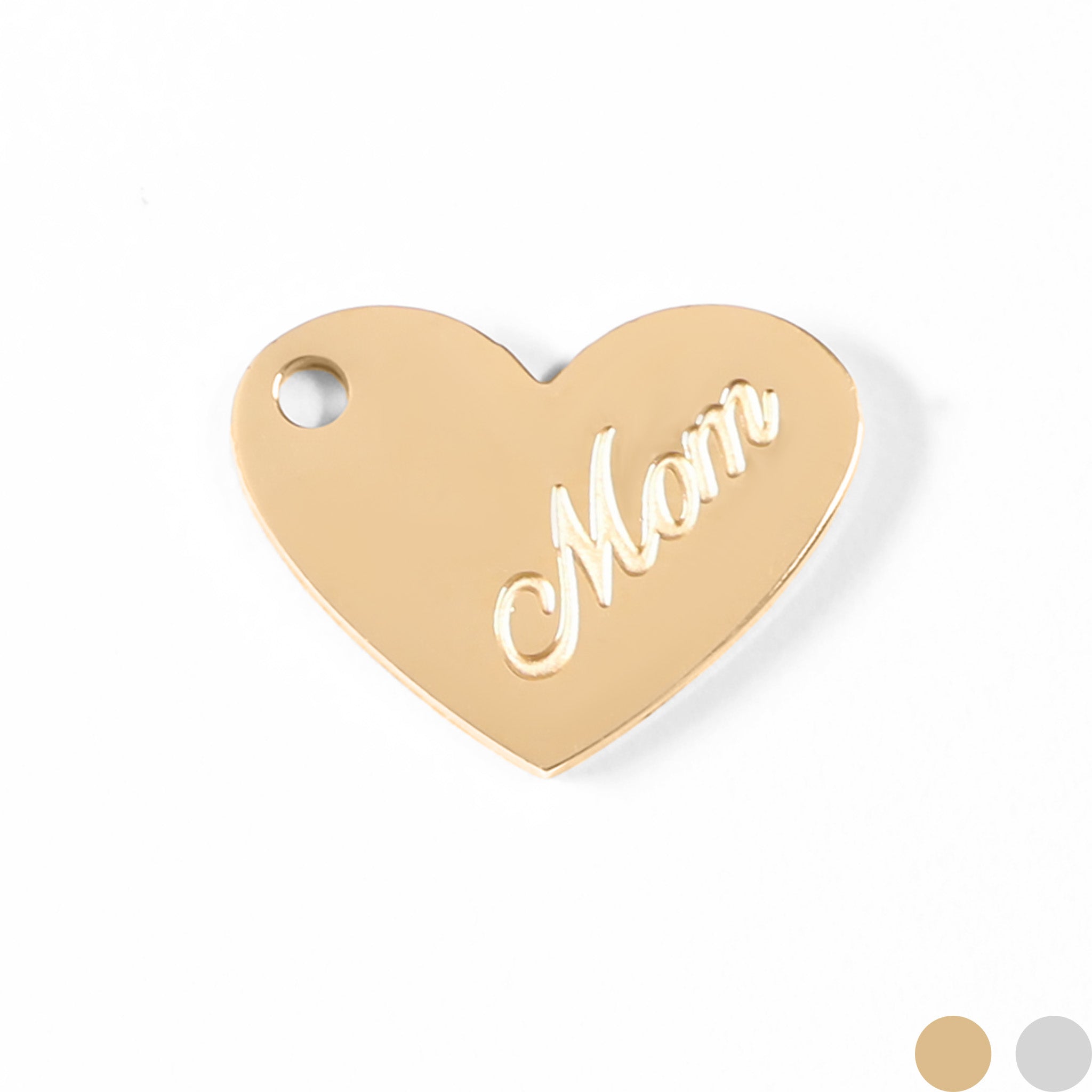18K Gold PVD Stainless Steel Mom Heart Charm / PDL0037、mySite、dreamappss