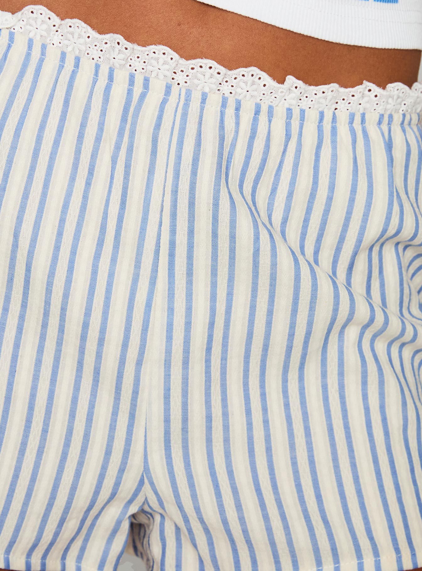 Merrilaine Micro Shorts Blue / White Stripe、mySite、solidvoid