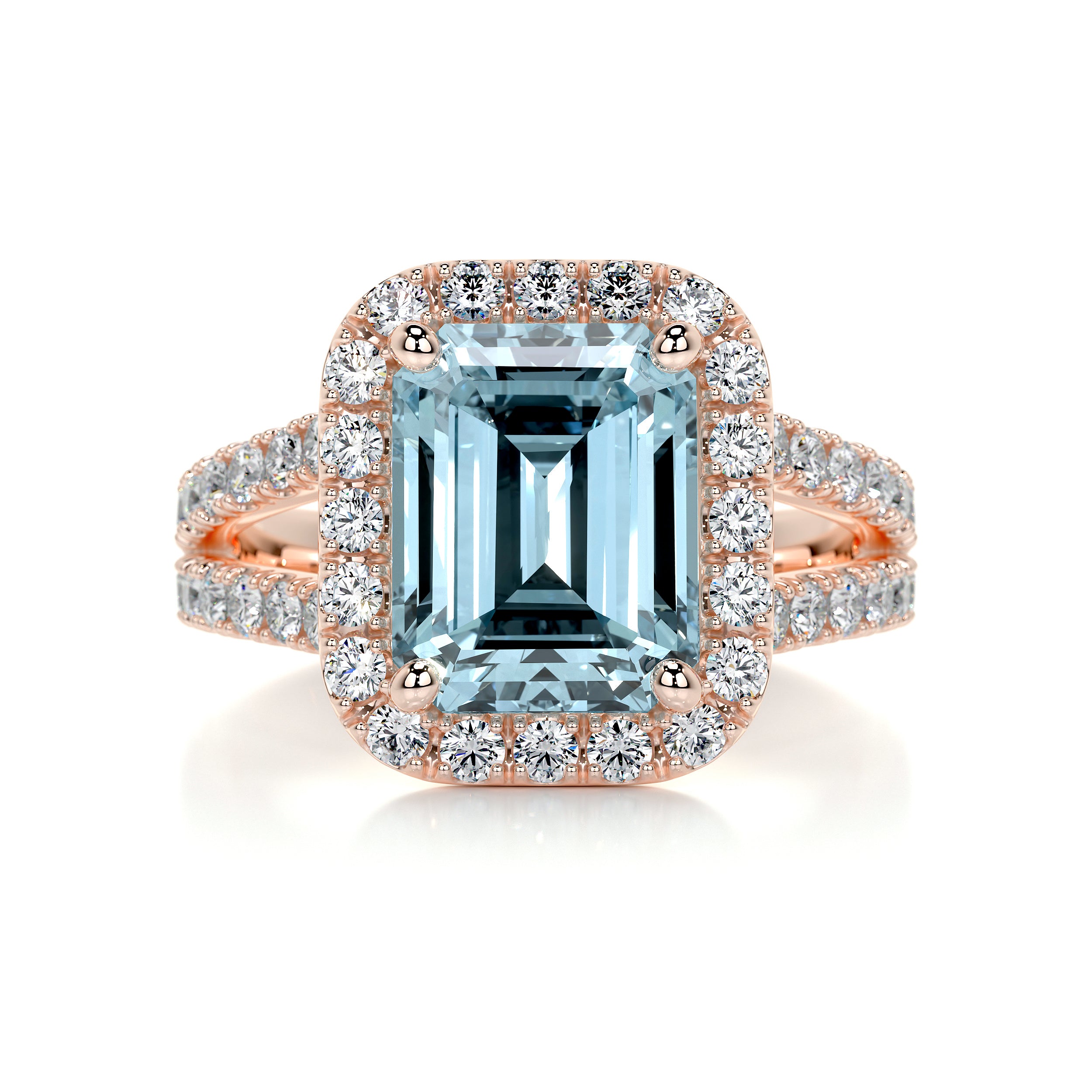 Melody Gemstone & Diamonds Ring (5 Carat) - 14K Rose Gold、mySite、hinf8tx79