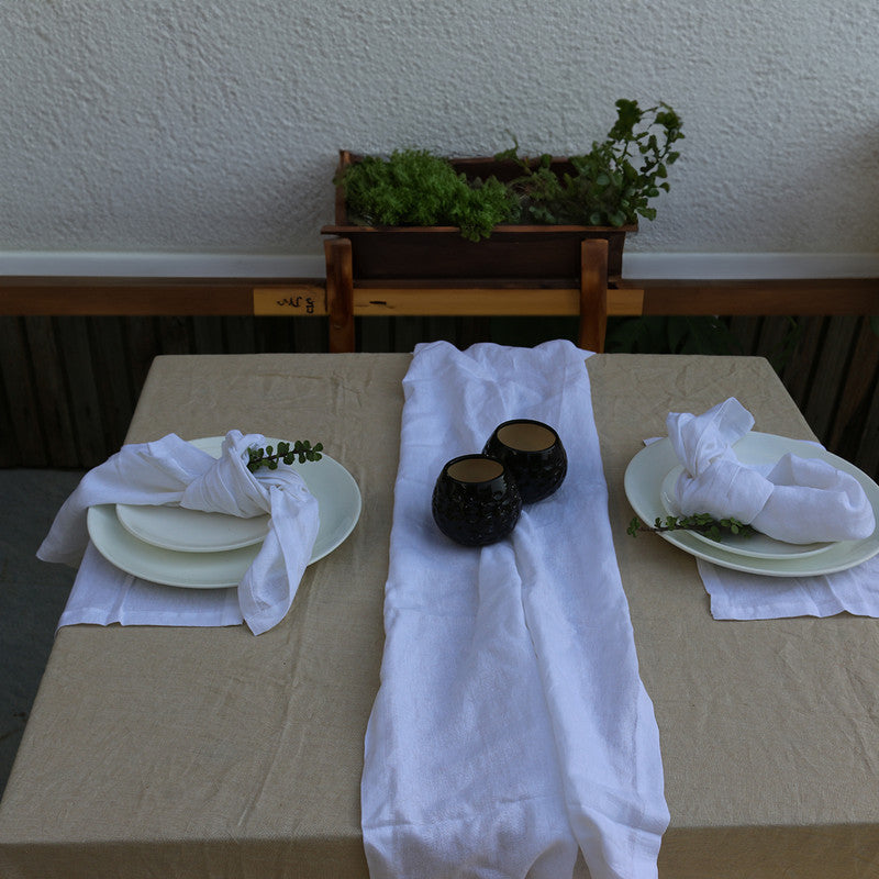 Pure Linen Table Napkins | Set of 4 | White、mySite、camillekostekn