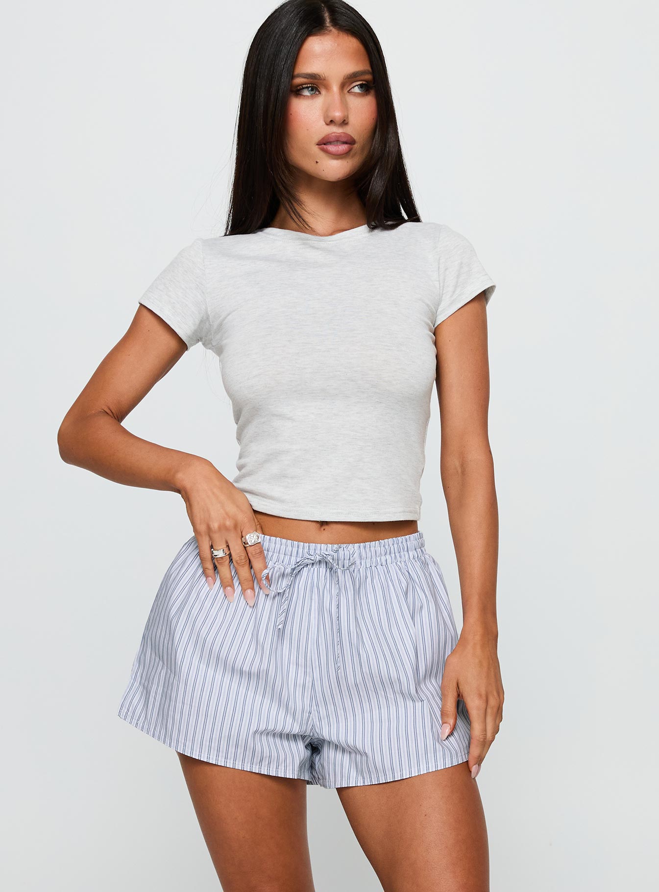 Nautique Drawstring Shorts Blue Stripe、mySite、solidvoid