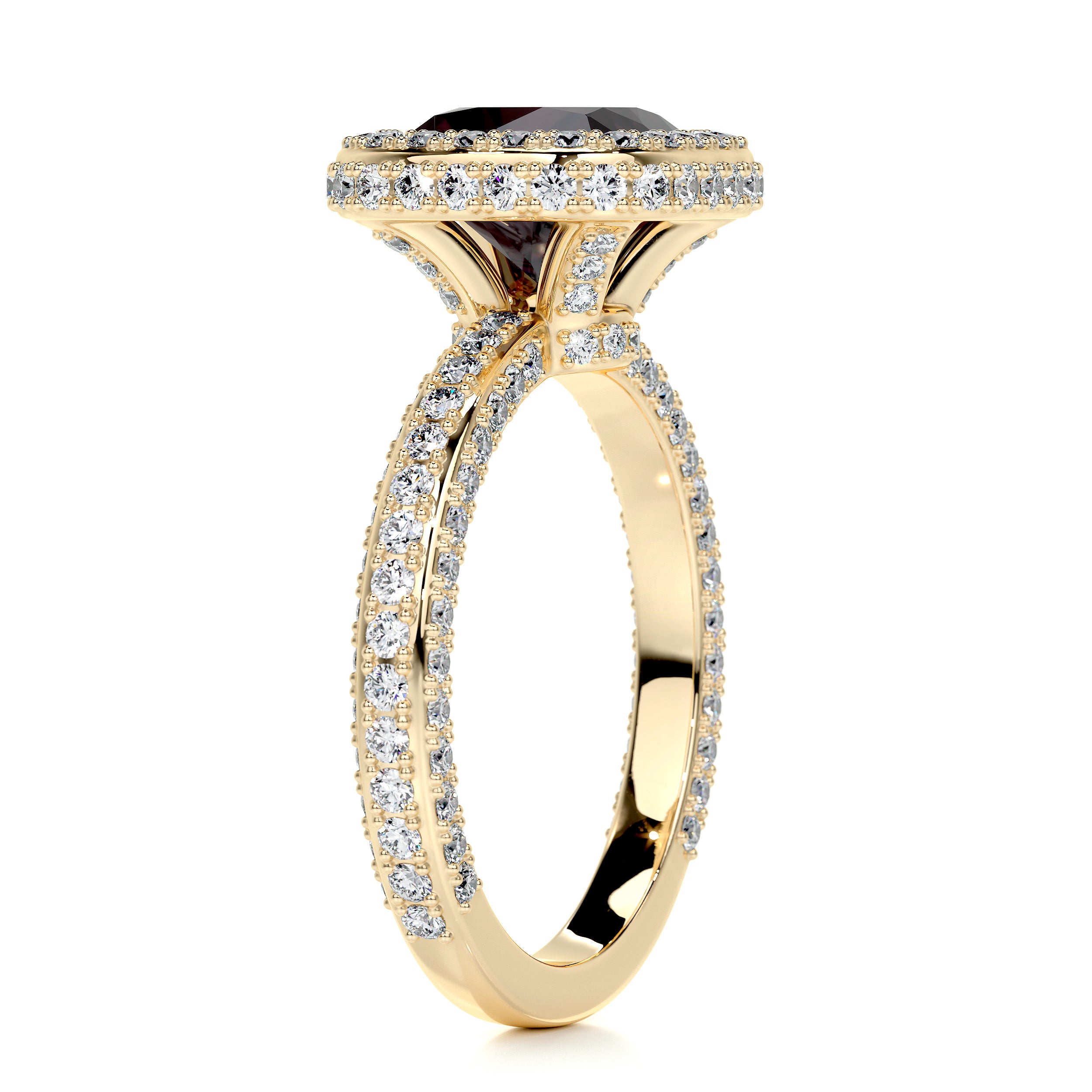 Kim Gemstone & Diamonds Ring (4 Carat) -18K Yellow Gold、mySite、hinf8tx79